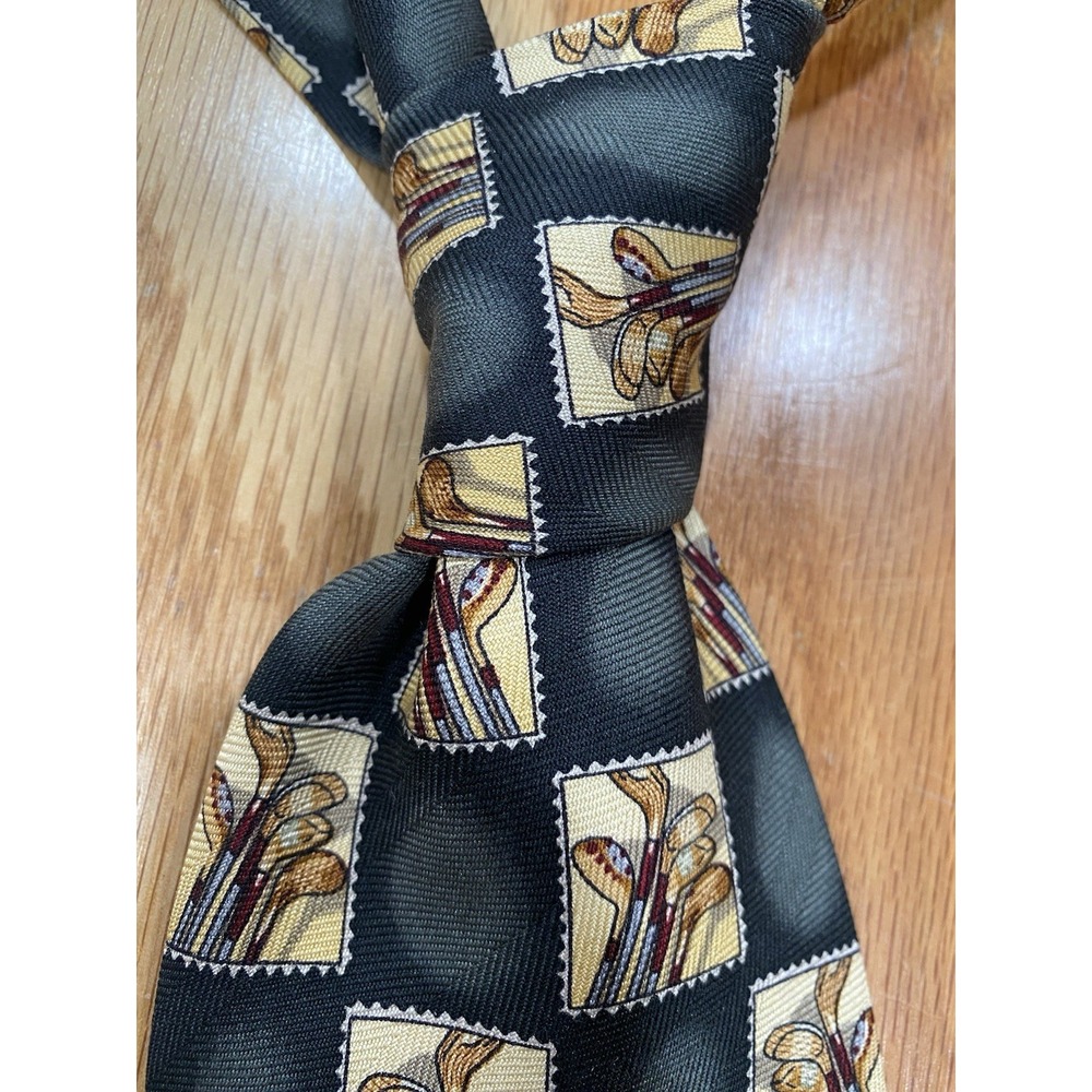 Tommy Bahama 100% SILK Tie Handmade Green Golf Clubs Summer Golf Dad New W/ Tag‎